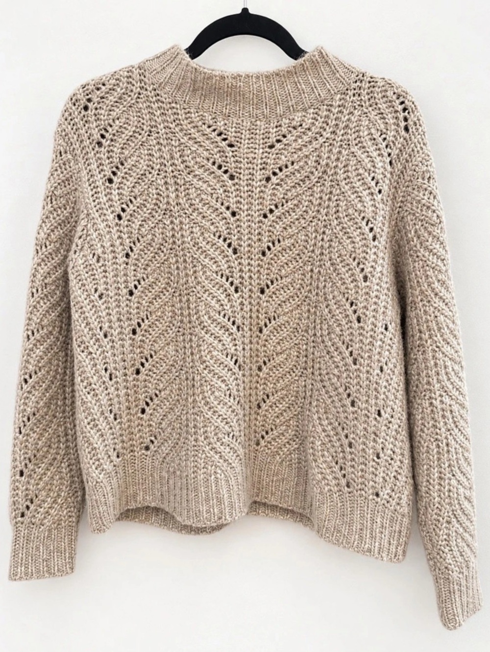 Z Supply Pointelle Knit Sweater in Brown Size XS